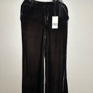 Zara Black Velvet Trousers